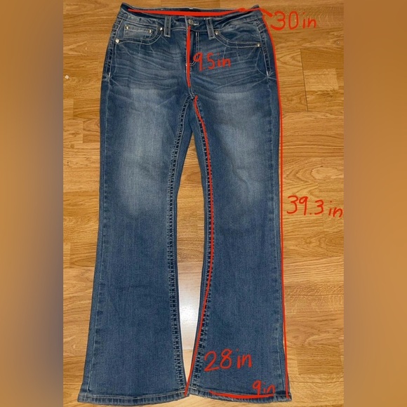 Miss Me Blue Jeans with Wing Design-sz 30 - Picture 8 of 8